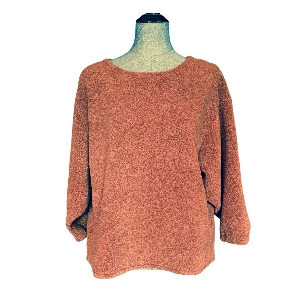 NWT adyp size Large pull over Teddy like sweater L NEW never worn